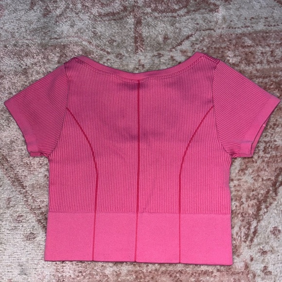 Pink Ribbed Women's Top - Picture 2 of 2
